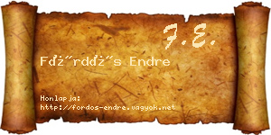 Fördős Endre névjegykártya